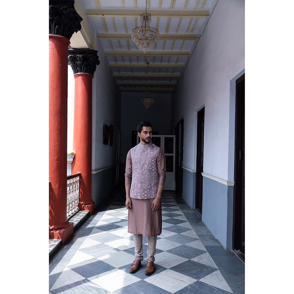 Aangan by Parul Brown Radian Kurta with Churidar and Nehru Jacket (Set of 3)