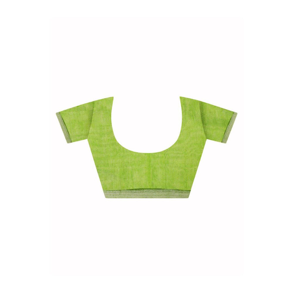 Aditri Handloom Jamdani On Resham Silk Saree with Running Blouse