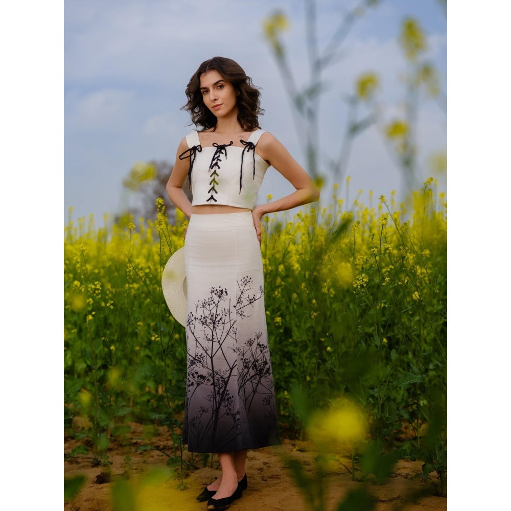 AFRIYA Monochrome Meadow Pure Cotton Crop Top
