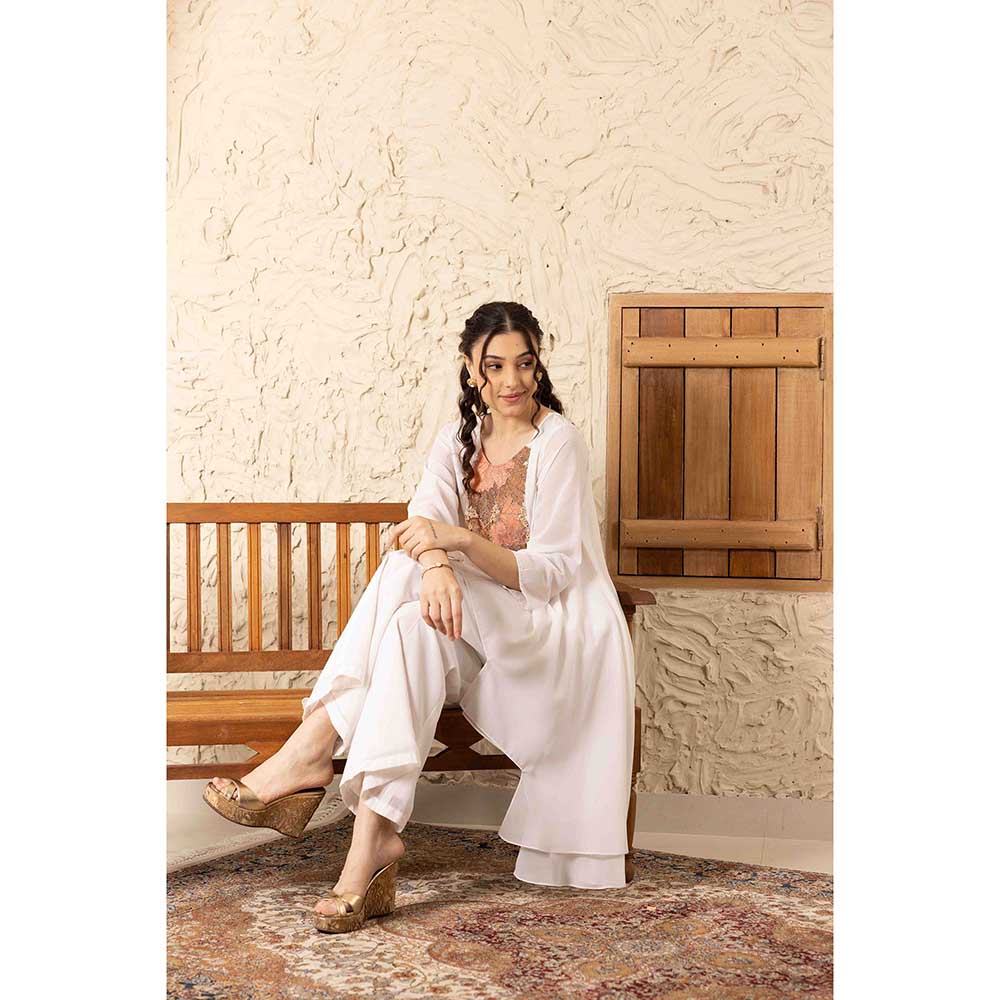 Ajiesh Oberoi Ivory Kiara Co-Ord (Set of 2)