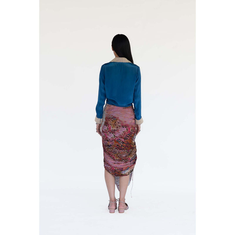 Amka India Blue Fah Solid Shirt
