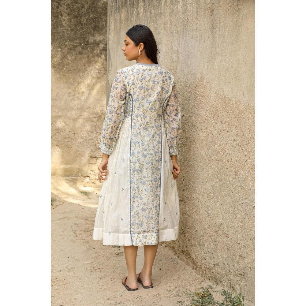 Amoree Off White Collar Loops Dress