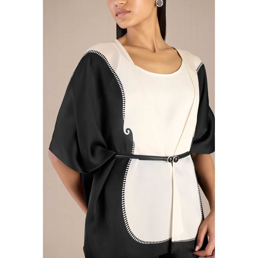 AMPM Adena Cape with Palazzo, Inner & Belt (Set of 4)