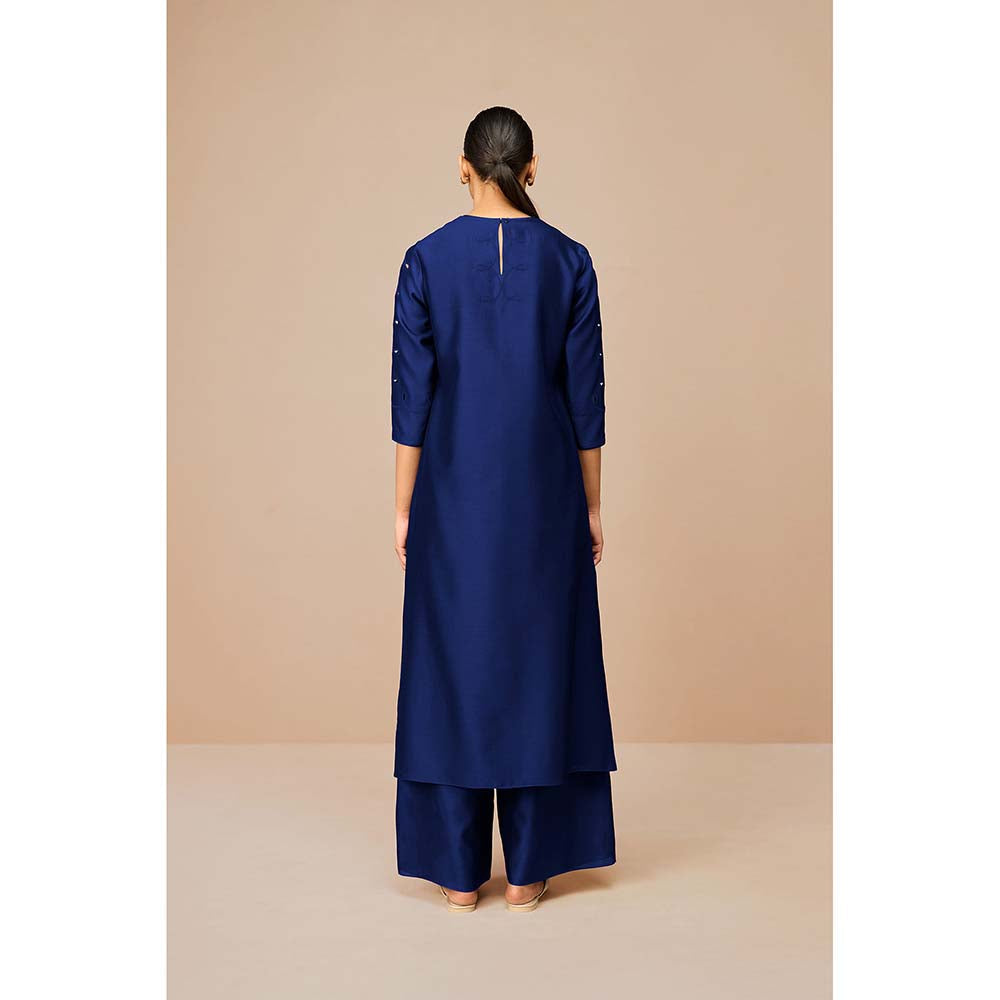 AMPM Svara Deep Blue Kurta with Palazzo and Dupatta (Set of 3)