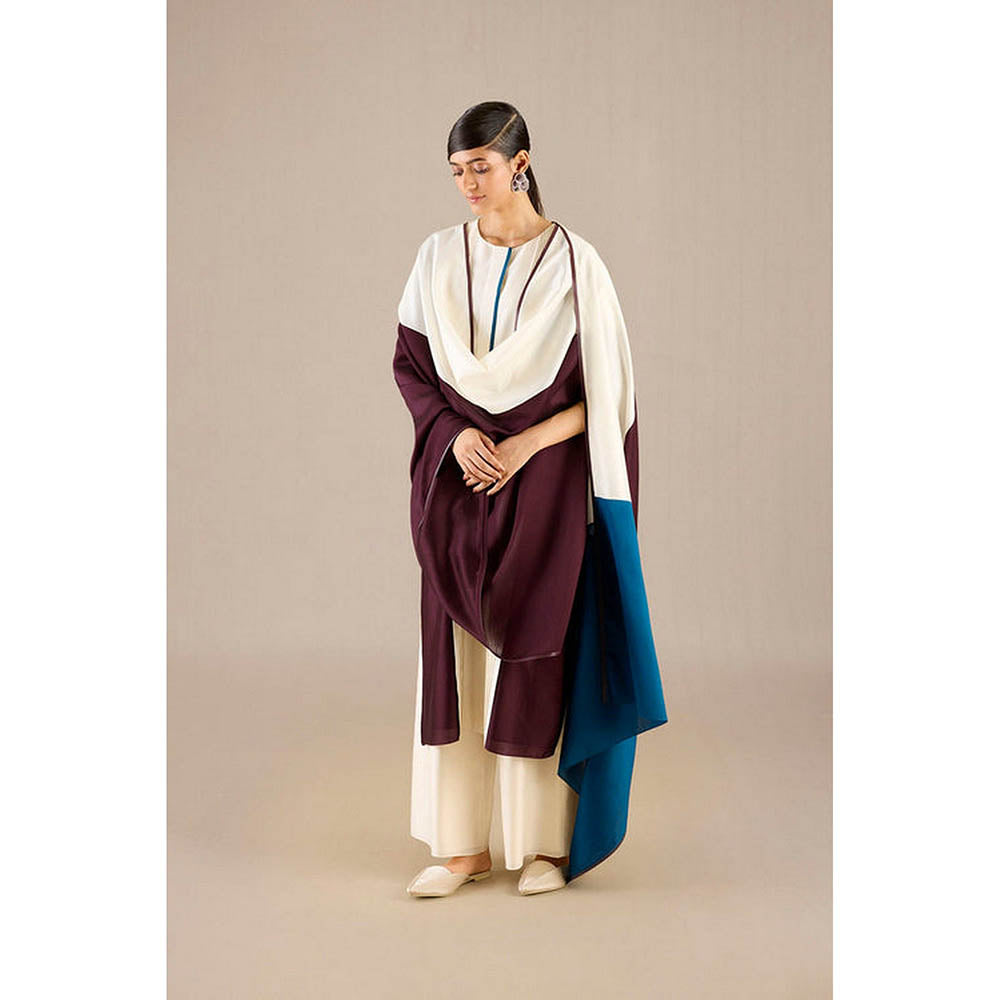AMPM Araiah Burgundy Kurta with Palazzo and Dupatta