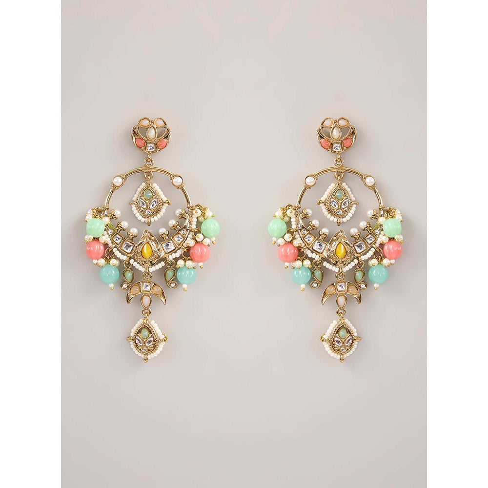 Amreli Jaipur Multi-Color Statement Kundan Earrings