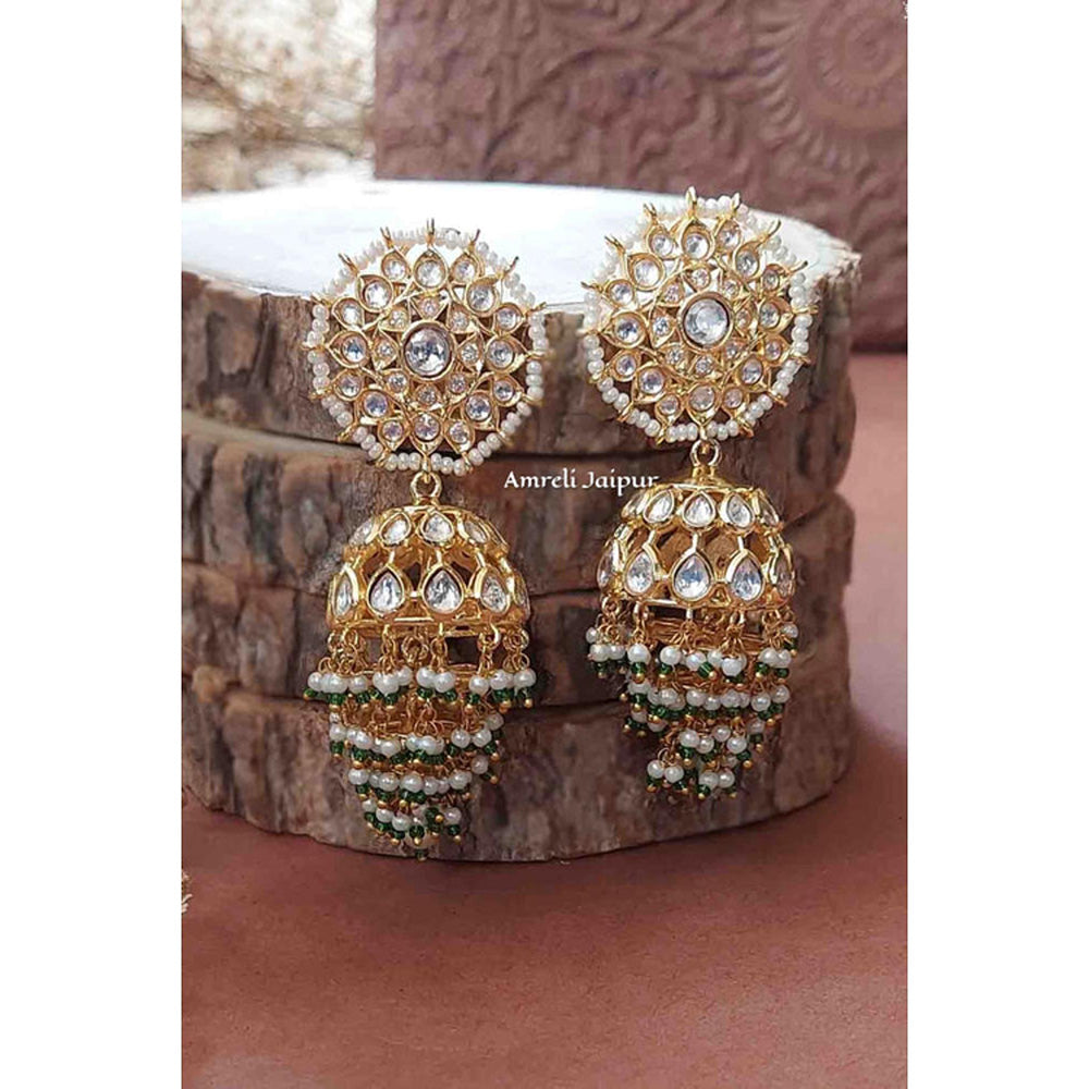 Amreli Jaipur Arissa Polki Jhumki Earrings