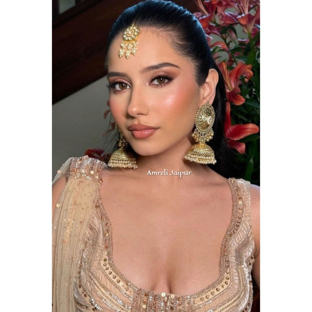 Amreli Jaipur Nita Gold Earrings with Maangtika
