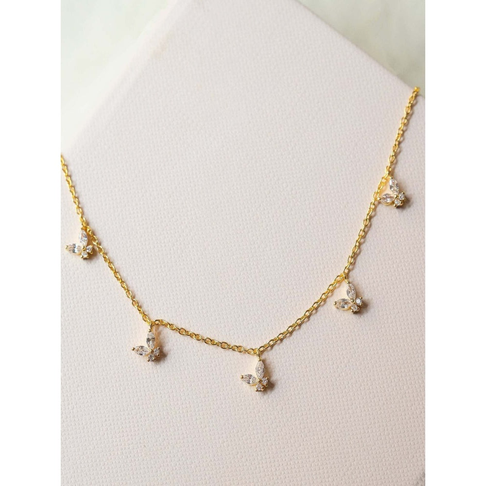 ANUSHKA JAIN JEWELLERY 925 Tilted Butterfly Necklace In Sterling Silver With Gold Vermeil