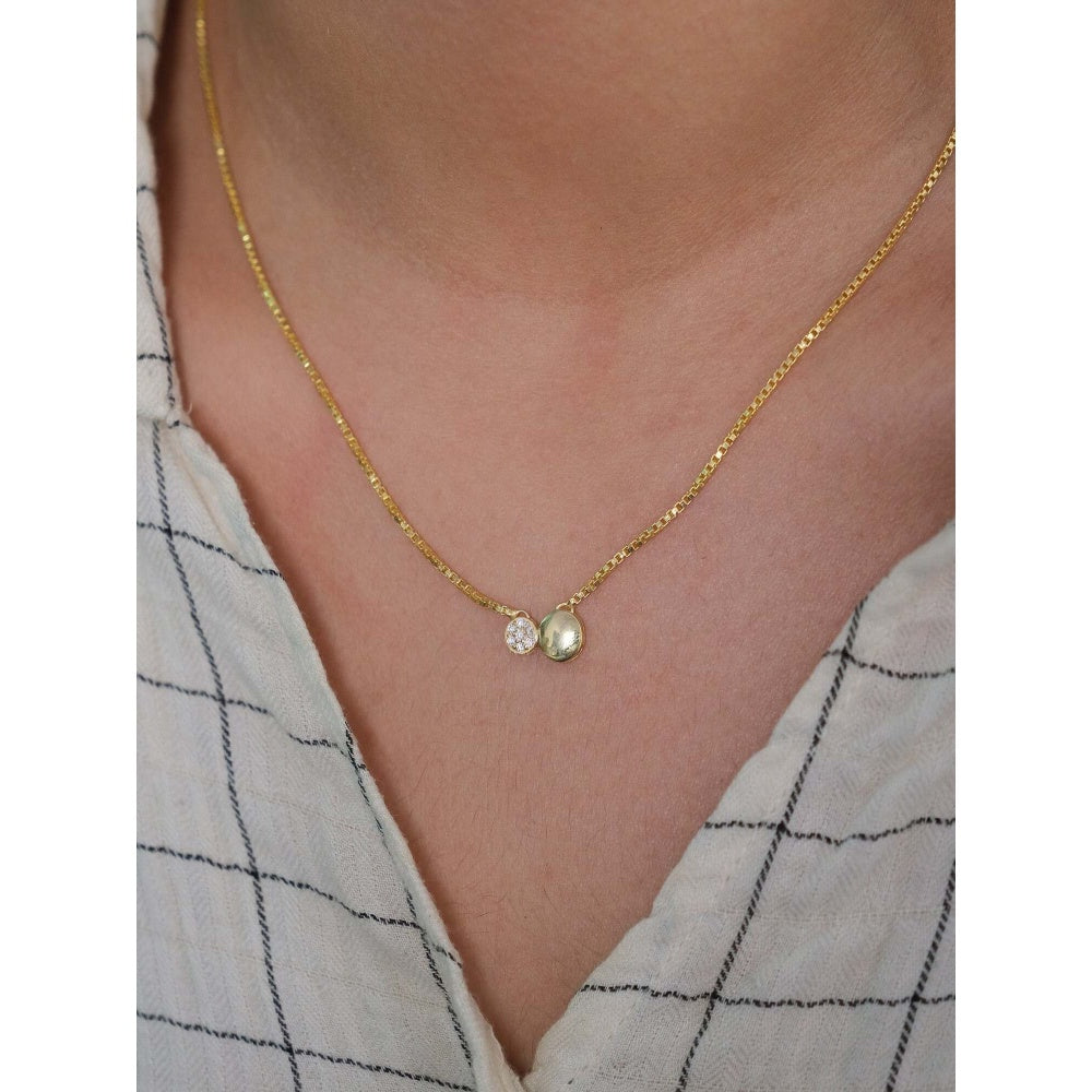 ANUSHKA JAIN JEWELLERY 925 Full Sun Moon Necklace In Sterling Silver With Gold Vermeil