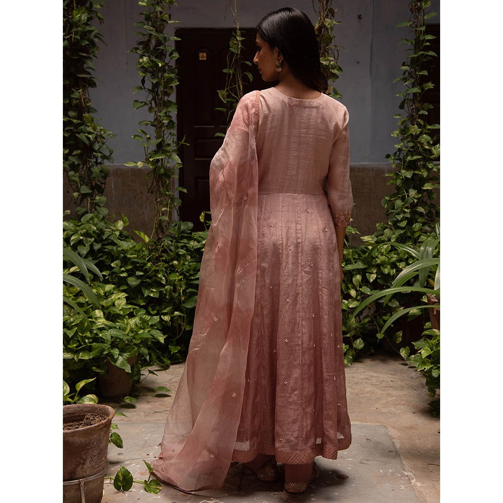 Apeksha Jain Label Onion Pink Anarkali with Pant and Dupatta (Set of 3)