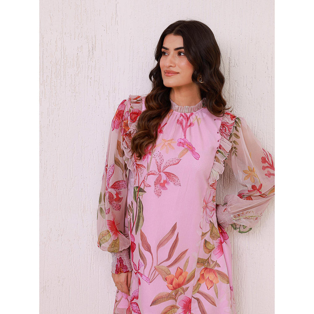 AROOP SHOP INDIA Pink Clover Mini Dress