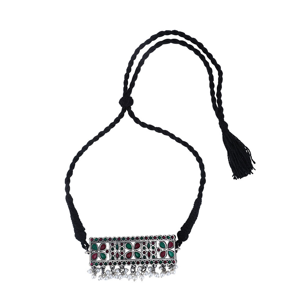 Auraa Trends Elegant Oxidised Multi-Color Choker Set For women