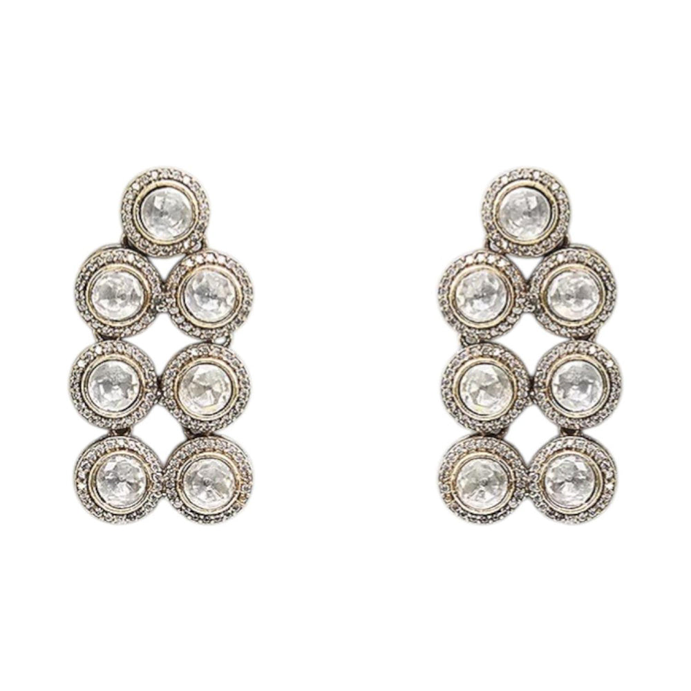 Auraa Trends Elegant White Kundan Layered Design Necklace Set with