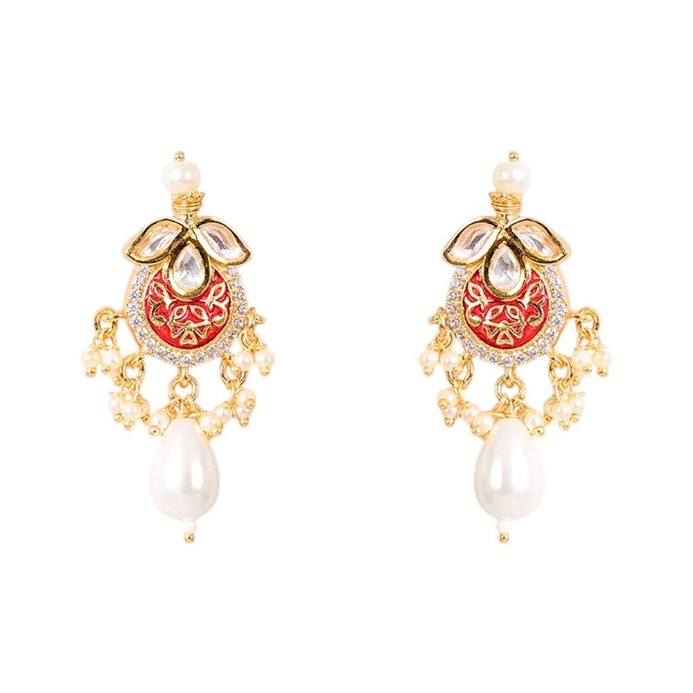 Auraa Trends Gold Finish Kundan Polka Choker Jewellery Set