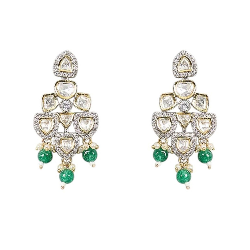 Auraa Trends Diamond and Emerald Jewellery Set