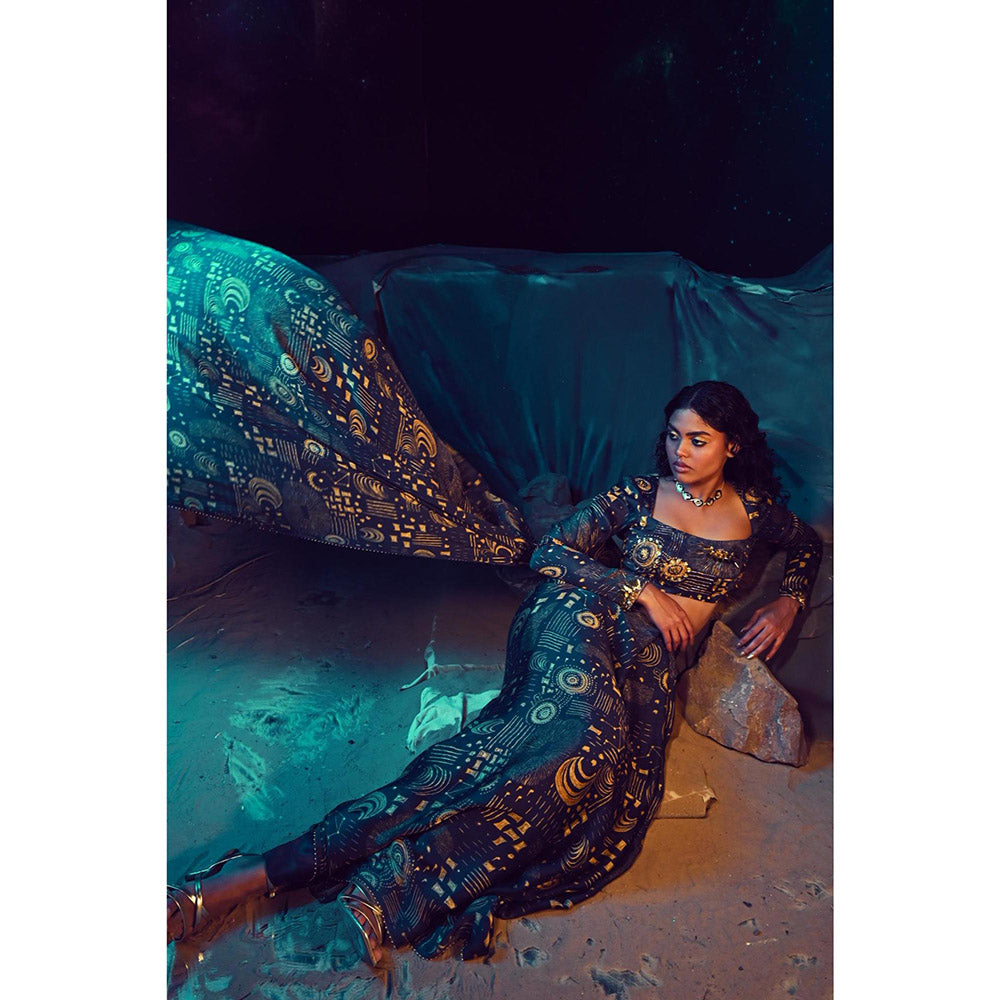 Baise Gaba Quasar Saree with Stitched Blouse