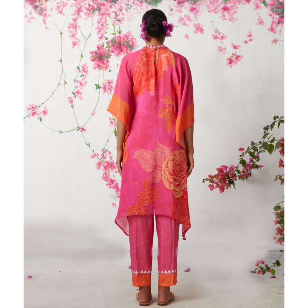 Basil Leaf Pink Kaftan with Pant and Inner (Set of 3)