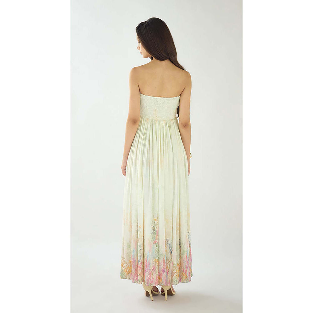 Basanti Kapde aur Koffee Ivory Aurora Summer Silk Maxi Dress