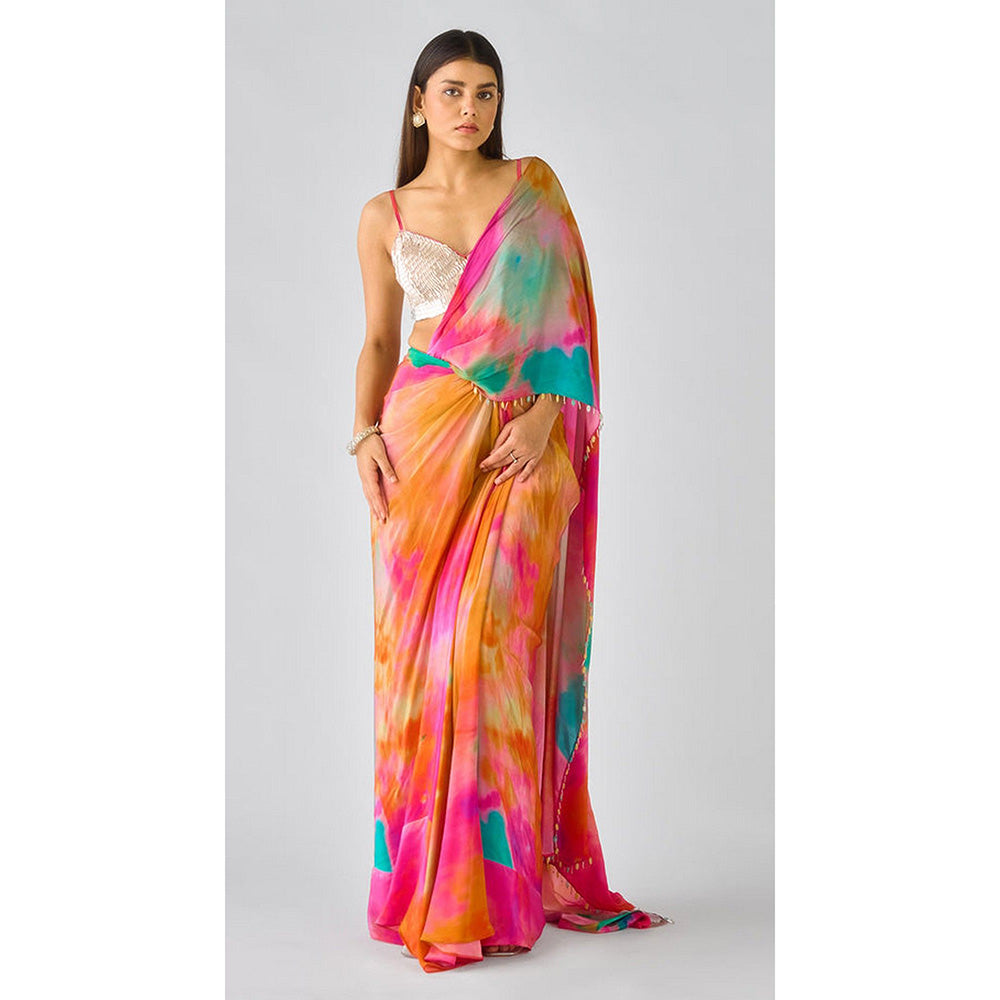 Basanti Kapde aur Koffee The Sunlit Horizon Pre-Draped Saree with Stitched Blouse