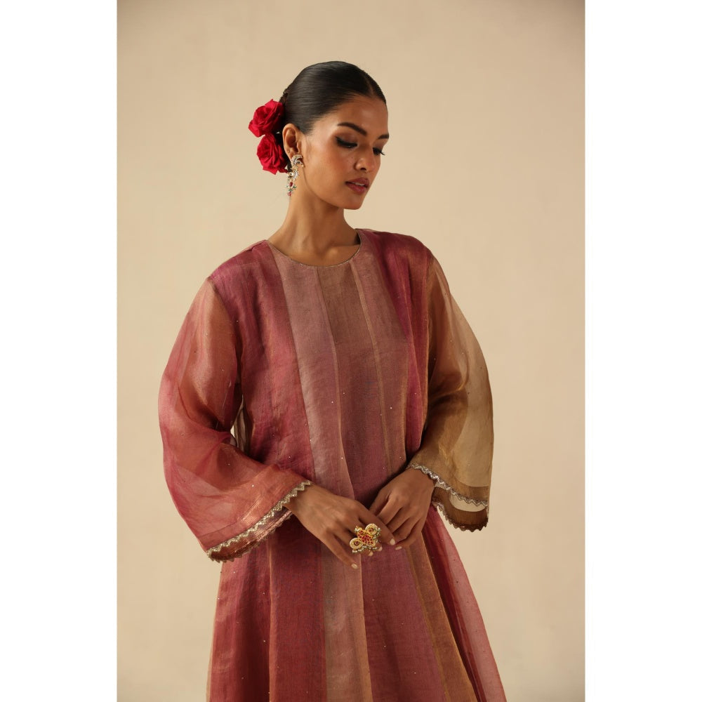 Begum Pret Pink Rimjhim Anarkali with Pant and Dupatta