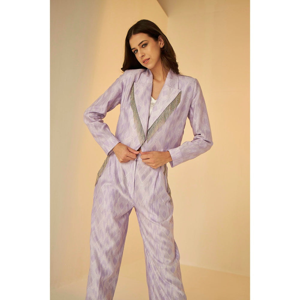 BETRUE Lilac Shibori Short Jacket and Pant set (Set of 2)