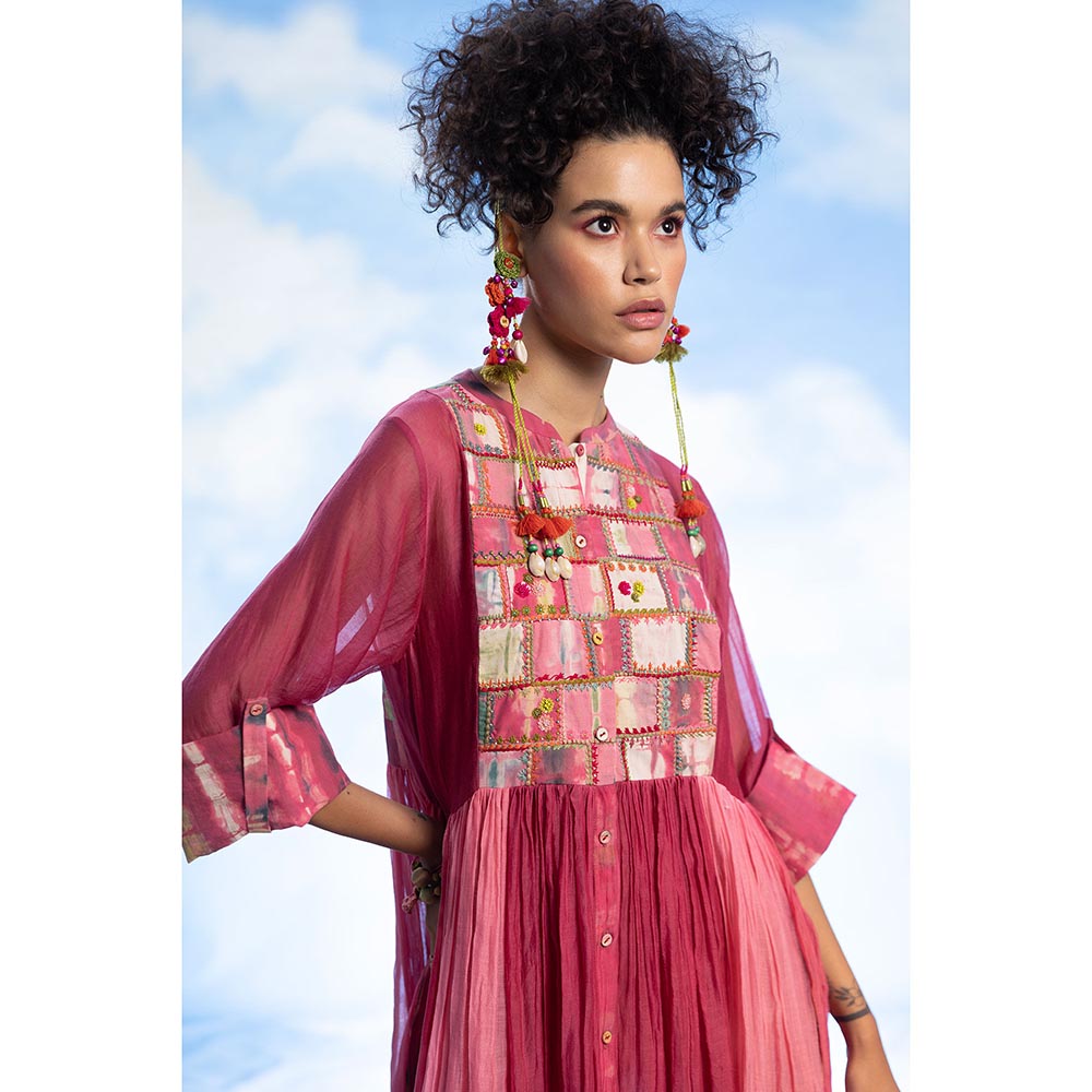 CAPISVIRLEO Embroidered Yoke Band Midi Dress with Inner (Set of 2)