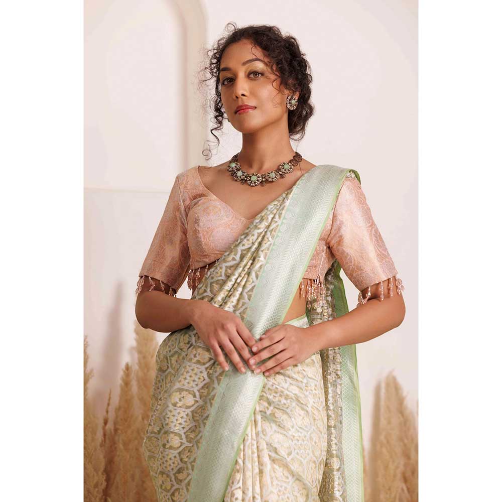 CHHAYA MEHROTRA Multicolour Mishika Saree with Stitched Blouse