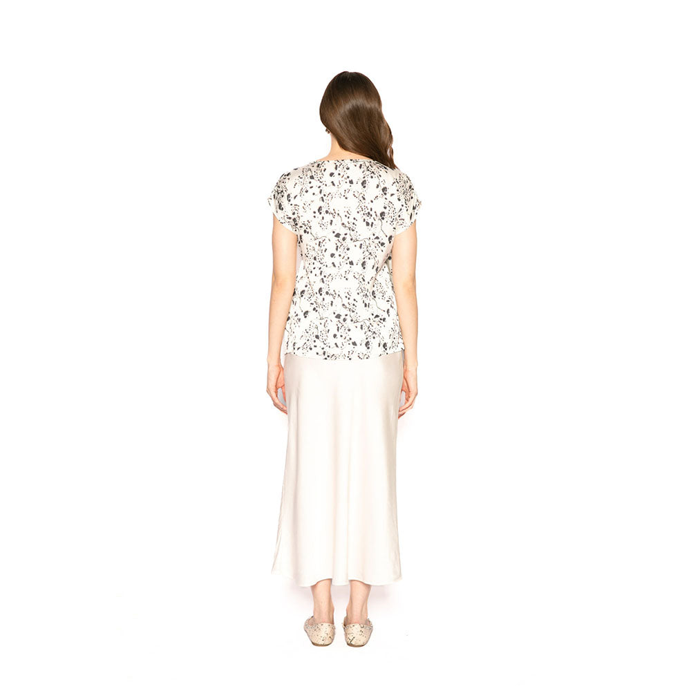 Contemponari Women Lycra Printed White Top