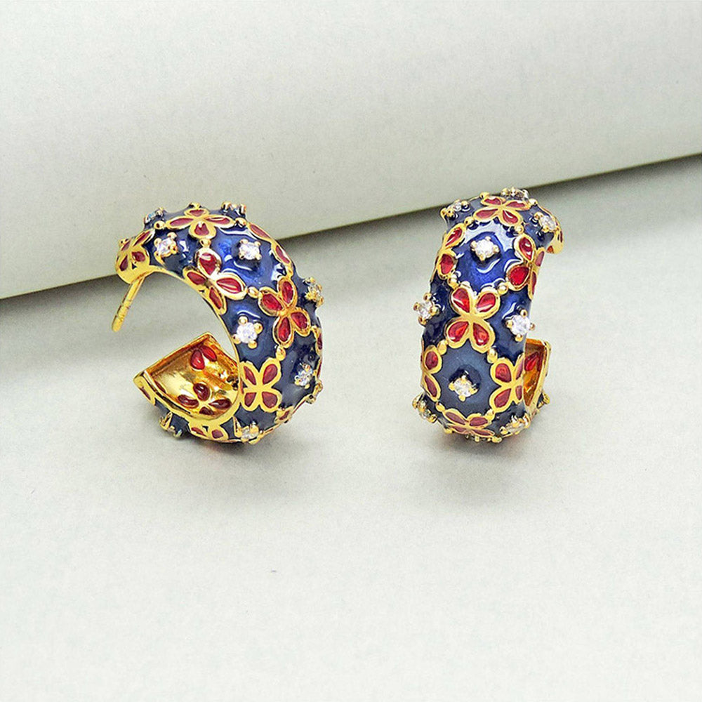 Divino Blue & Red Spring Petals Hoops