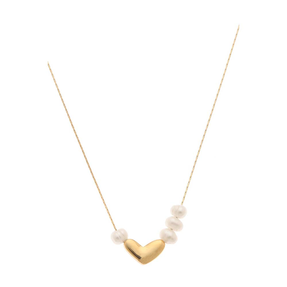 Dusala India White Heart Celebration Necklace