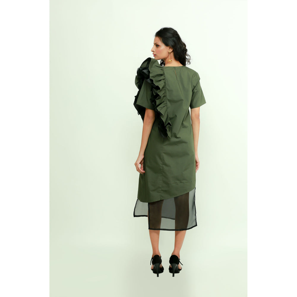 Echke Organza Frilled Dress