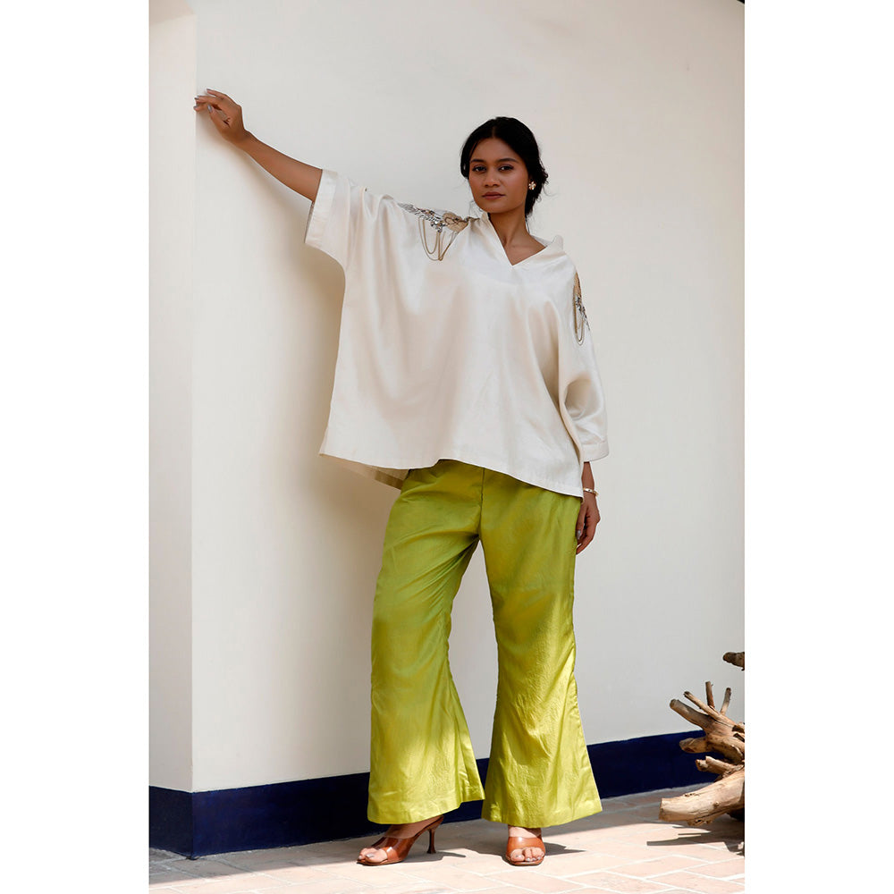 EEDA Viha Silk Embroidered Kurta and Pant