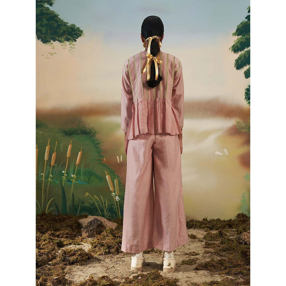 FEBo6 Dusk Pink Pleated Top