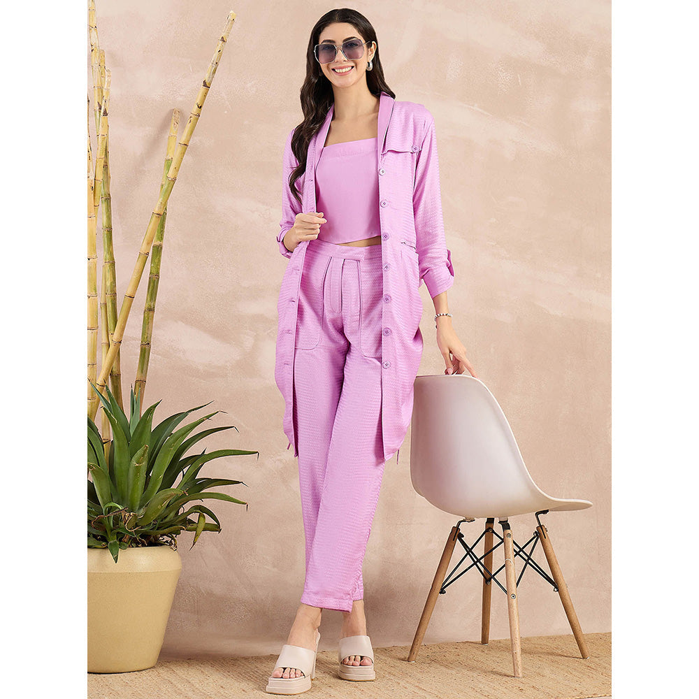 First Resort by Ramola Bachchan Purple Herringbone Trench Dress With Belt (Set of 2)