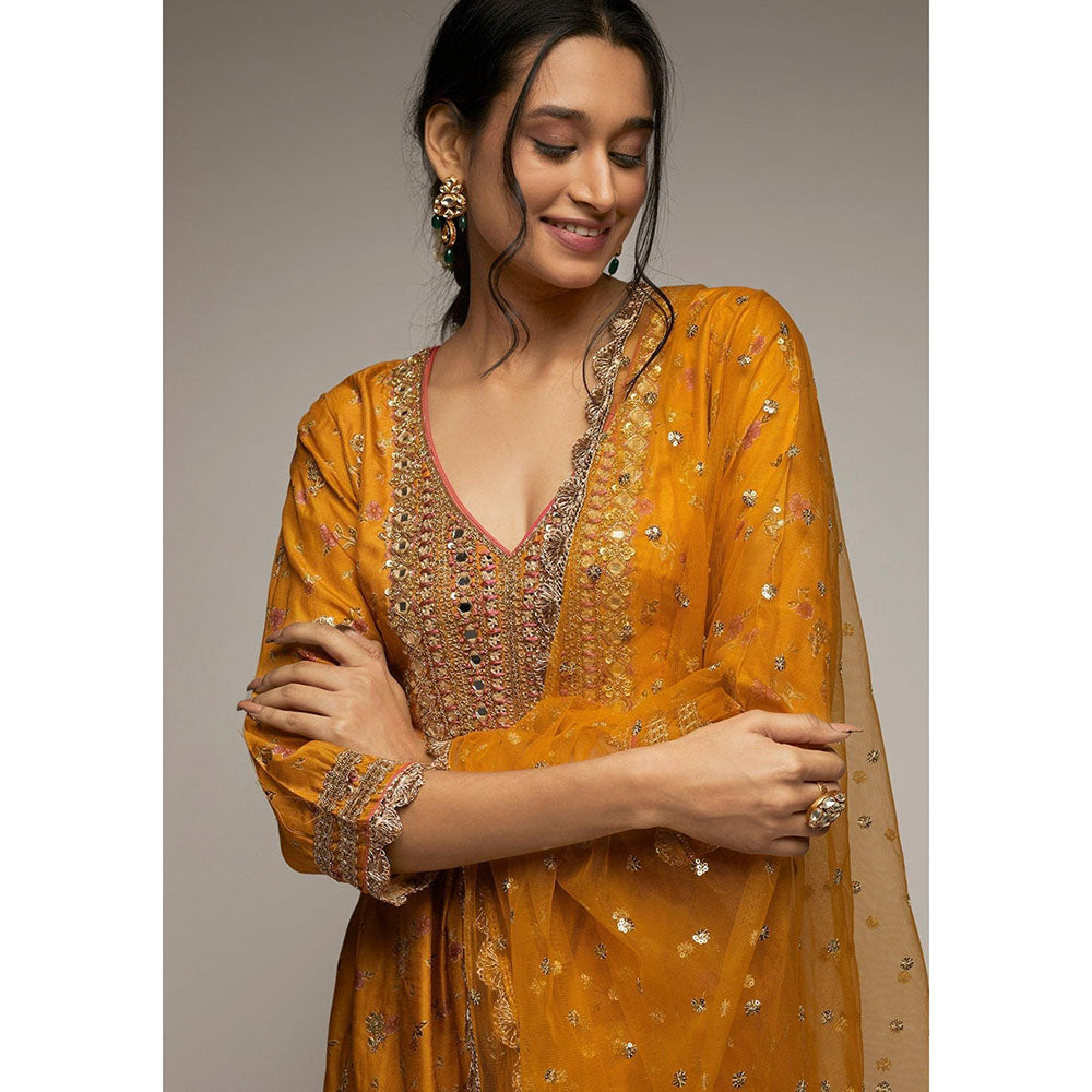 Gopi Vaid Mustard Pritika Kurta with Sharara and Dupatta