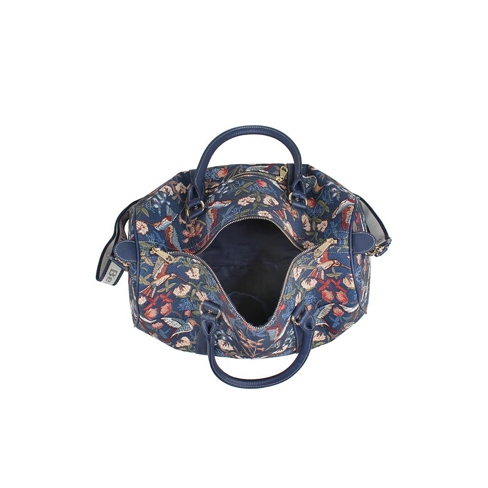 HENNEY BEAR Blue Hummingbird Duffle Bag with Detachable Strap