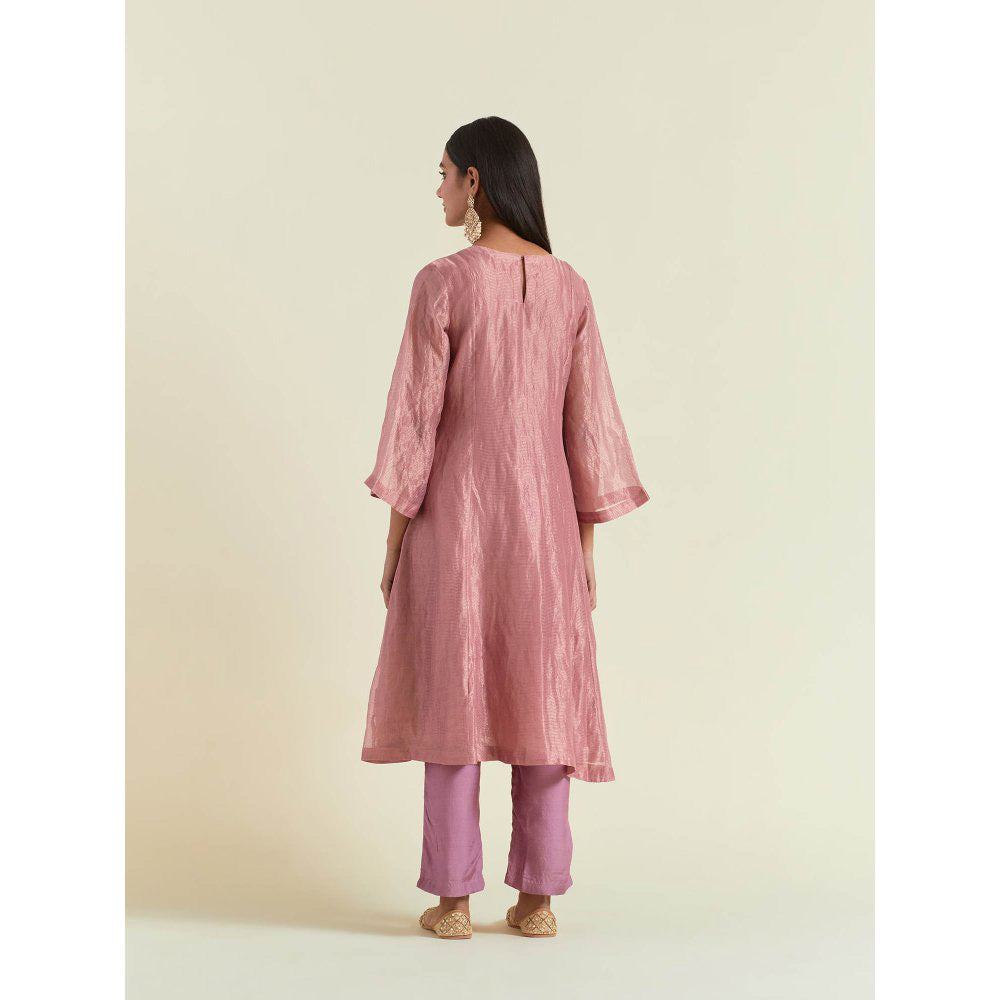 Ikshita Choudhary Dusty Rose Gold Kurta with Pant (Set of 2)