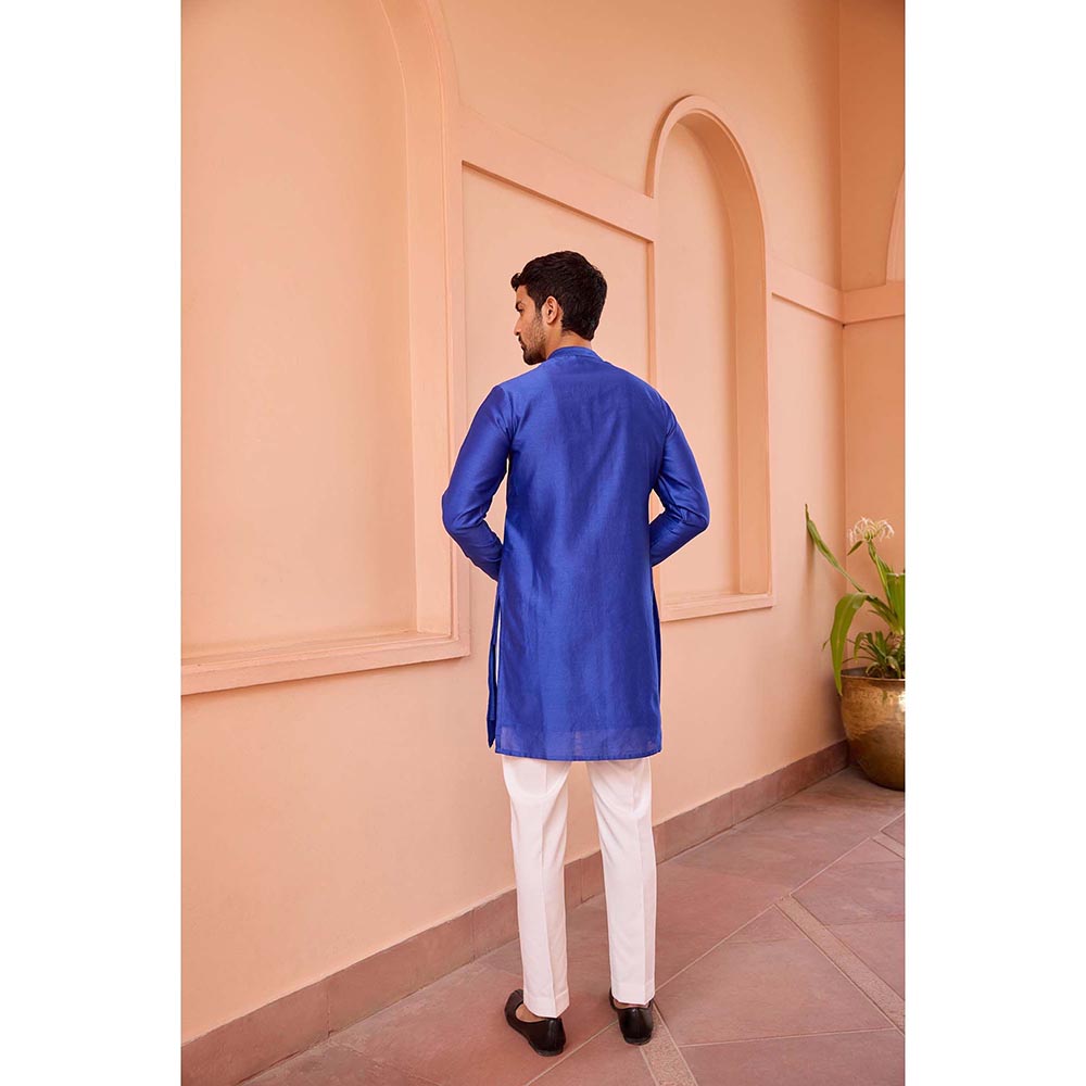ISHA GUPTA TAYAL Blue Dori and Hand Embroidered Silk Kurta and Pant Set