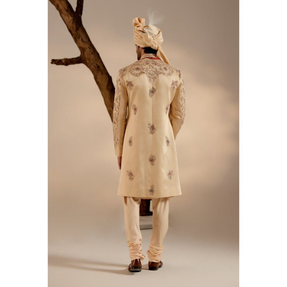 Jatin Malik Pale Gold Sherwani (Set of 5)