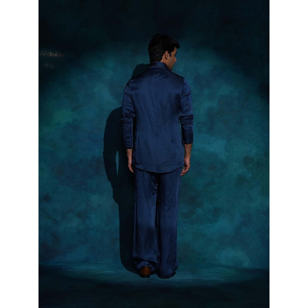 Jatin Malik Classic Teal Shirt with Trouser