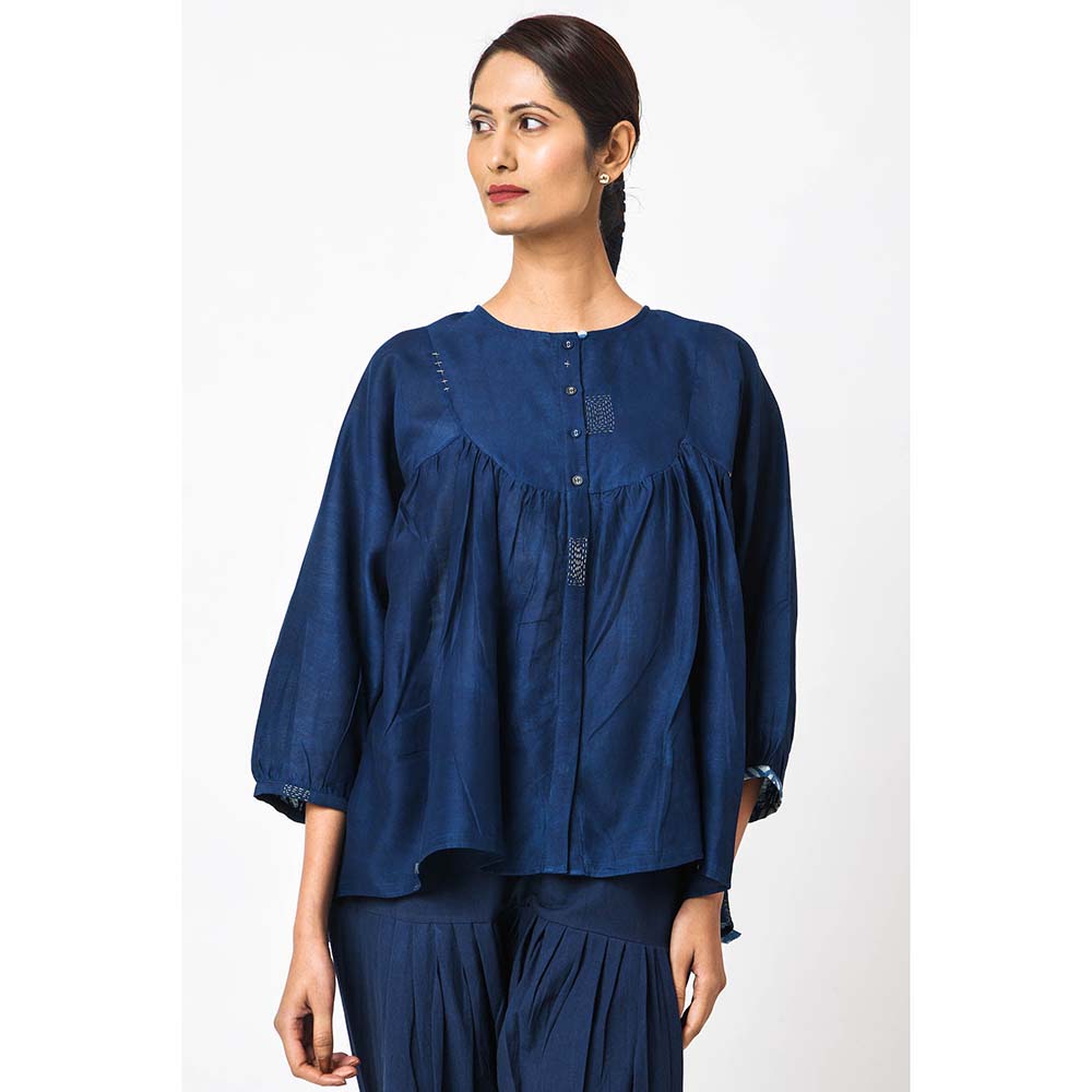 JAYATI GOENKA Solid Blueberry Co-Ord (Set of 2)