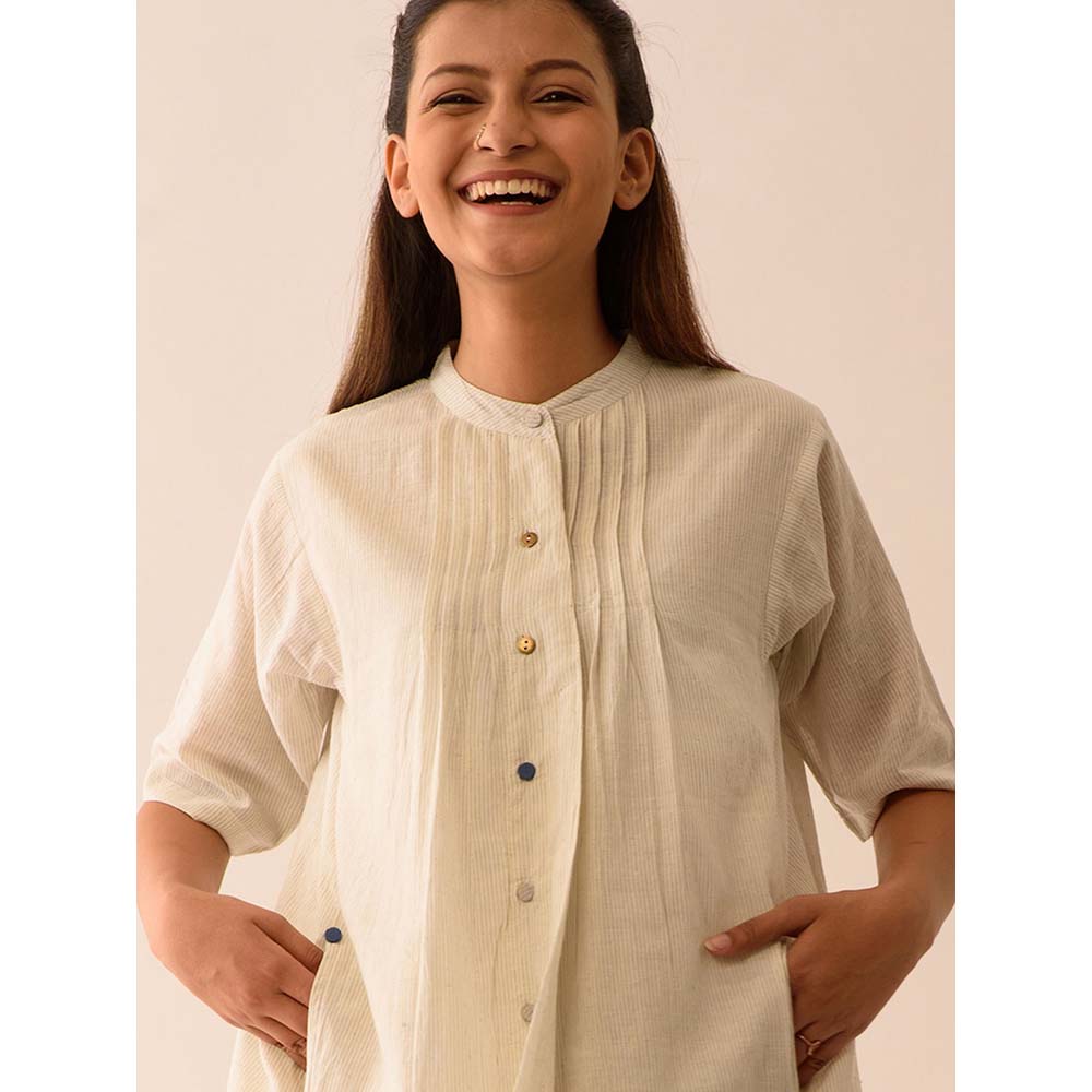 JAYATI GOENKA Beige Stripes Midi Dress