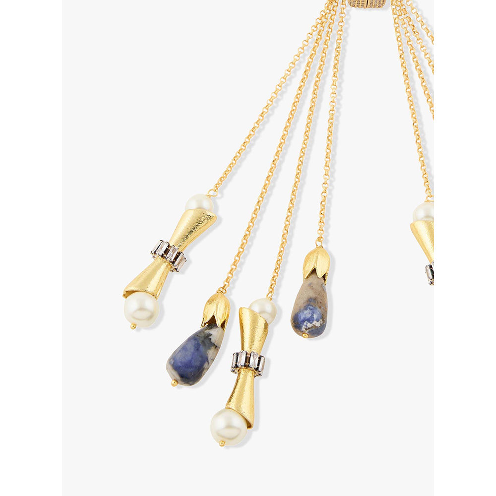 Joules By Radhika Maravilla Gold Plated Multi-Color Pearls Necklace