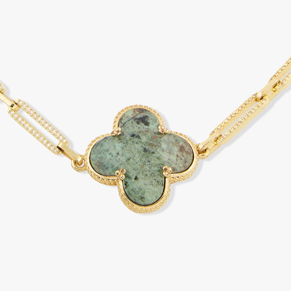 Joules By Radhika Norelia Gold Plated Green Stone Necklace