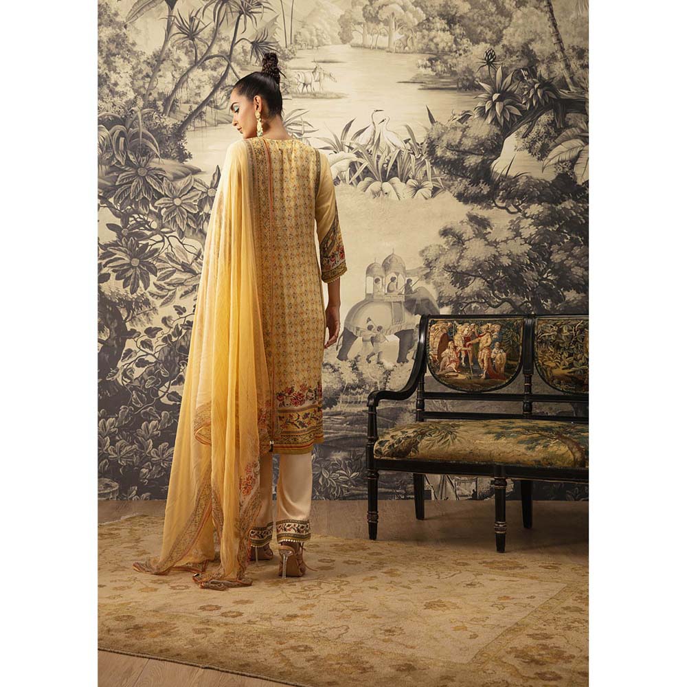 KALISTA Yellow Kurta with Pant and Dupatta (Set of 3)