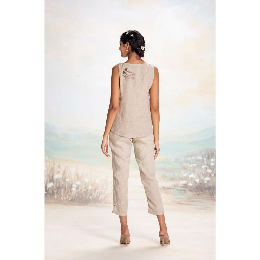 Kaveri Taupe Tsukiyama Angle Co-Ord (Set of 2)