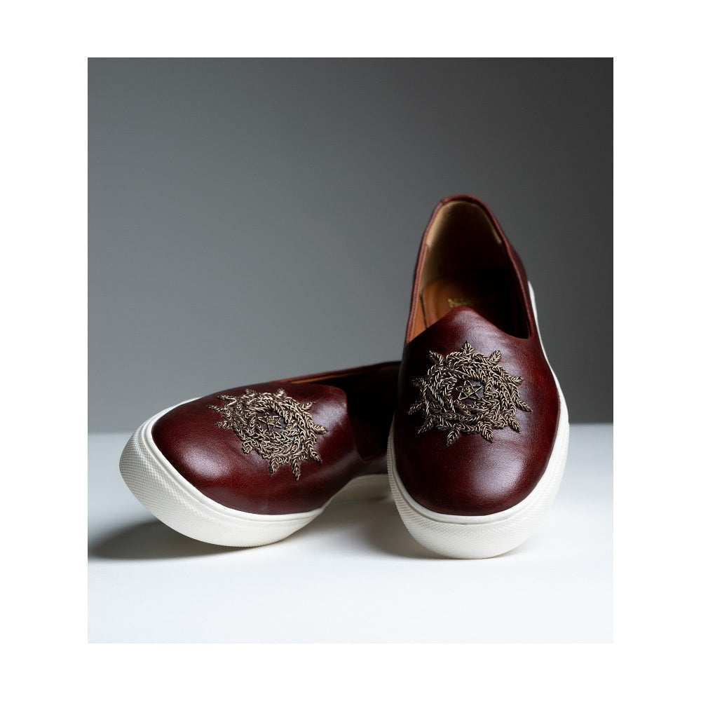 Kavith Sainaani Burgundy-Bronze Wedding Sneaker