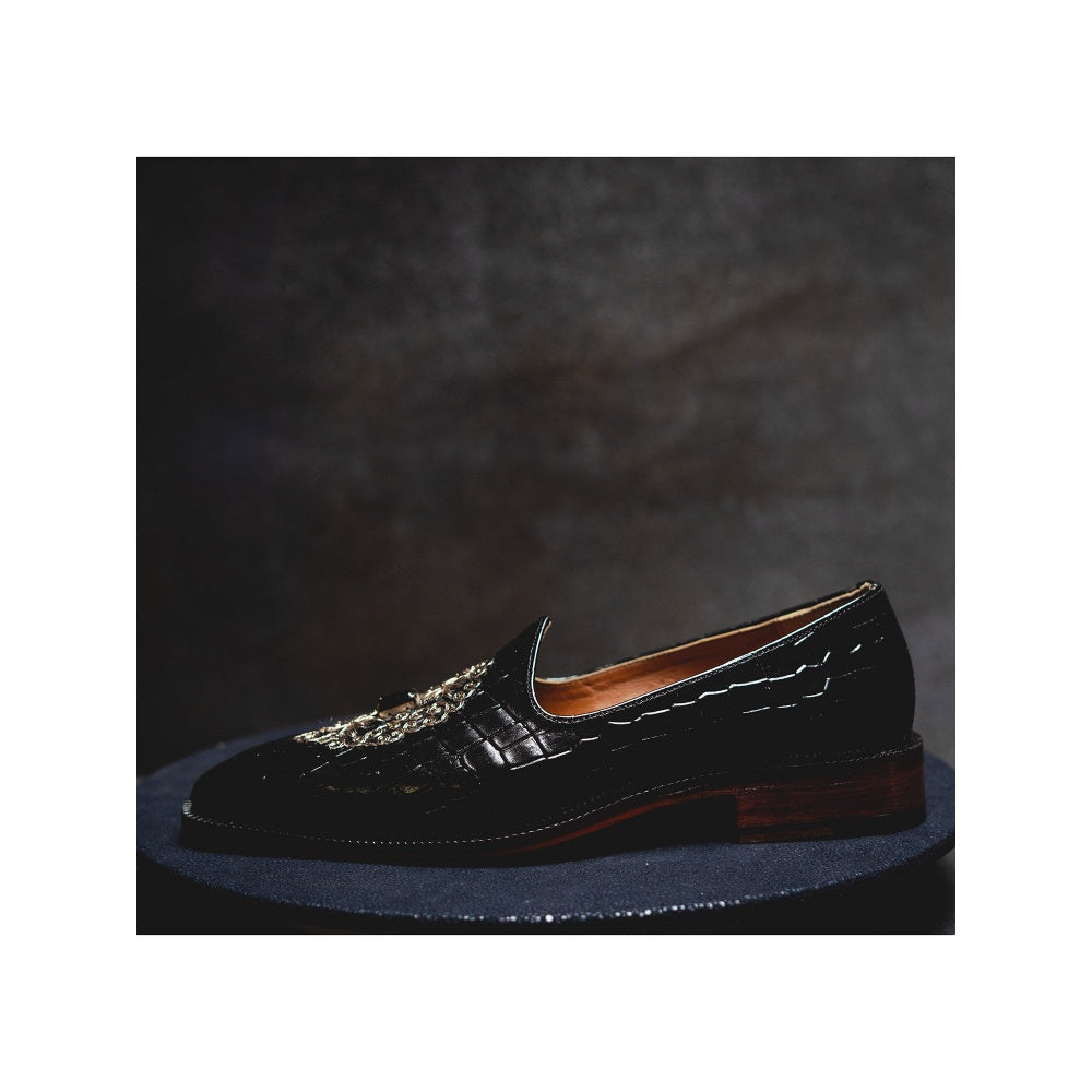 Kavith Sainaani Black Croc Gem Jutti