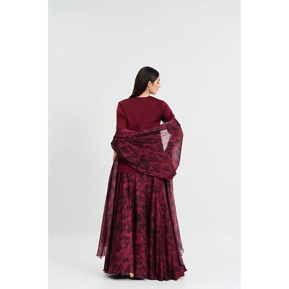 KOSWI Maroon Cherry Colour Top